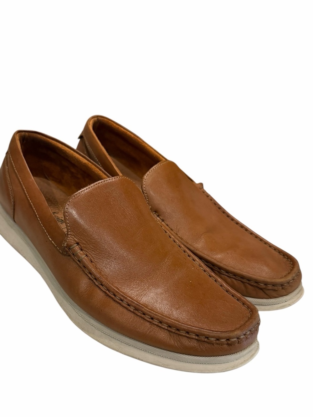 Florsheim Tan Brown Leather Ortholite Slip-On Loafers Shoes Size 10.5